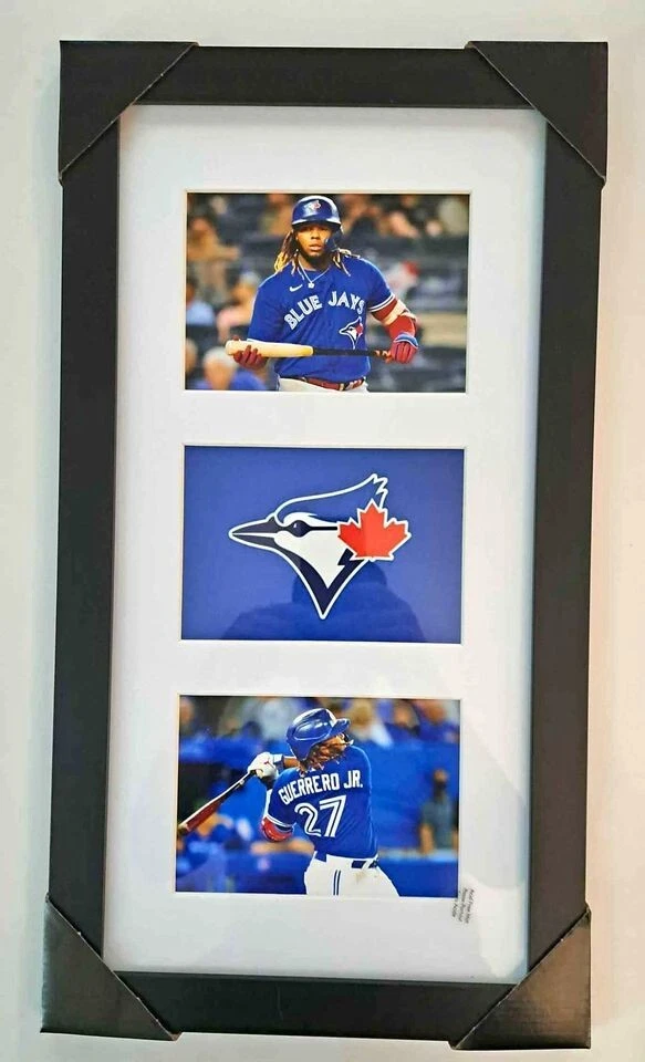 Toronto Blue Jays Vladimir Guerrero Jr Game Glass Front and Framed  12in x 22in - Image 1 of 1