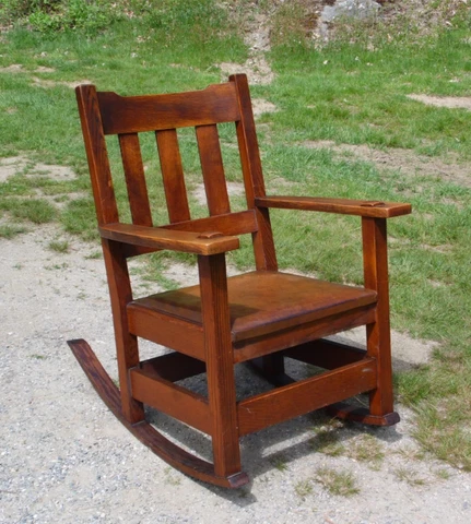 Antique Mission Oak Rocking Chair Arts & Crafts Craftsman Rocker Cover