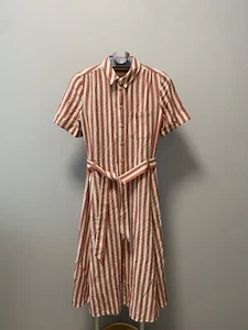Sezane Womens Button Up Striped Long Belted Dress Size 34 - Picture 1 of 12
