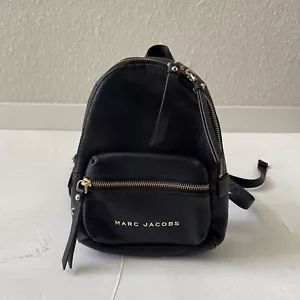 New $275 MARC JACOBS Mini Pebbled Leather Adjustable Backpack Purse Bag BLACK - Picture 1 of 12