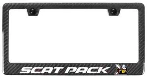 Dodge Scat Pack Logo Black ABS Carbon Fiber License Plate Frame Official License - Picture 1 of 4