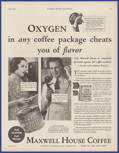Vintage 1932 MAXWELL HOUSE Coffee Kitchen Art Decor Ephemera 30's Print Ad - Picture 1 of 1