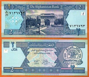 AFGHANISTAN  2002 UNC 2 Afghanis Banknote Paper Money Bill P-65a - Picture 1 of 2