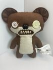 Fuggler Funny Ugly Monster Teddy bear Nightmare 9” Mr Buttons Brown Plush Toy
