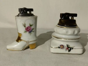 2Beautiful  Vintage Lighters  Boot Lighter And Table Lighter 1940's  - Picture 1 of 12