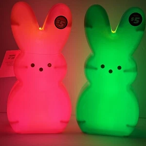 Dollar Tree 10" PEEPS Batterie beleuchtete Blasform Osterhase rosa grün Urlaub - Bild 1 von 10