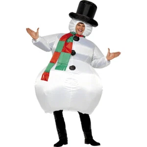 Schneemannkostüm Aufblasbares Winter Kostüm Schneemann zum Aufblasen Weihnachten - Bild 1 von 4