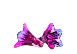 Hand-Painted Lucite Trumpet Flowers for DIY Jewelry (x2 pcs) - Picture 1 of 6
