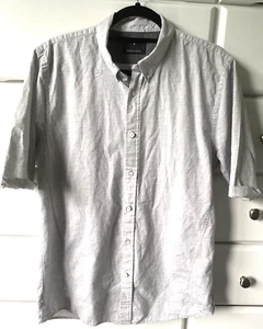 Junk de Luxe Men's short Sleeve Gray Button Up Cotton Shirt size L - Picture 1 of 5