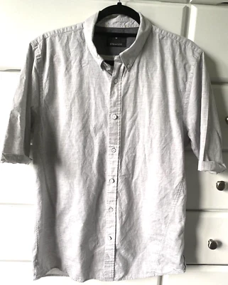 Junk de Luxe Men's short Sleeve Gray Button Up Cotton Shirt size L - Image 1 of 4