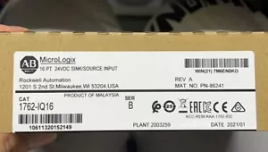 New Factory Sealed Allen-Bradley 1762-IQ16 SER B MicroLogix 24VDC Input Module 1 - Picture 1 of 5
