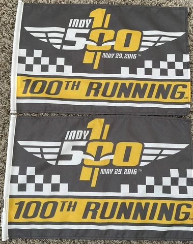 Indy 500 2016 100th Running Small Flag Lot of 2 NWT Cover