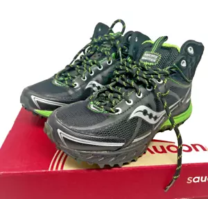 NIB Saucony Progrid Outlaw Womens Medium Size 7 10130-1 Black/Green Trail Runnin - Picture 1 of 12