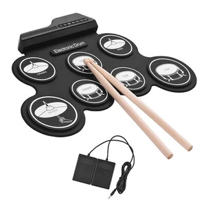USB Roll-Up Drum Set Digital Electronic Drum Kit 7 Drum Pads W/ Drumsticks Z5B5 - Picture 1 of 12