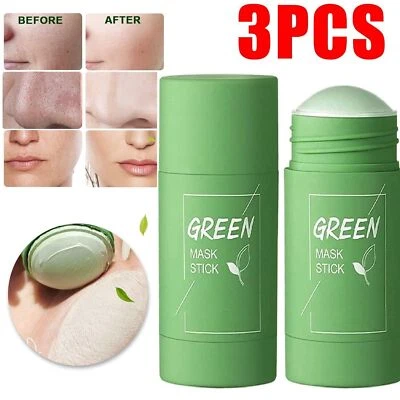 Green Tea Clay Cleansing Mask Stick Facial Deep Purifying Blackhead Acne Remover - Image 1 of 4