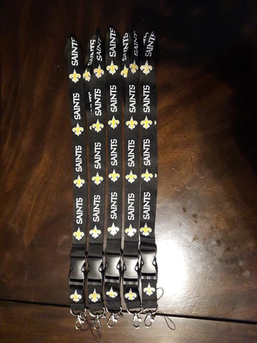 New Orleans Saints Lanyard ID Badge Key Chain Clip (Lot Of 5) Cover