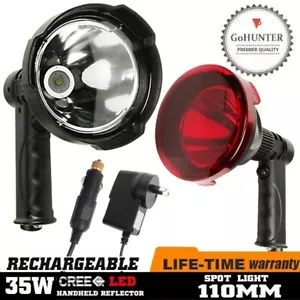 GoHUNTER 35W LED CREE T6 12V RECHARGEABLE SPOTLIGHT HUNT HANDHELD SPOT LIGHT - Picture 1 of 5