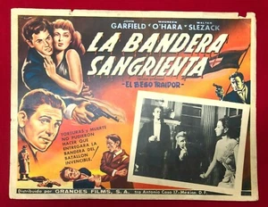Vintage La Bandera Sangrienta Fallen Sparrow Mexican Lobby Card Maureen O'Hara - Picture 1 of 12
