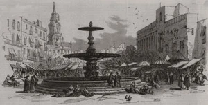 Market-Place. Valencia 1866 old antique vintage print picture - Picture 1 of 1