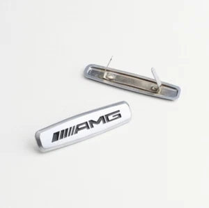 For Mercedes Benz AMG 2pcs Emblem Logo Front Seat Tuning Badge Metal - Picture 1 of 2