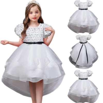 Flower Girls Kid Tulle Bridesmaid Princess Tutu Dress Christmas Party Gown 3-10Y - Image 1 of 4