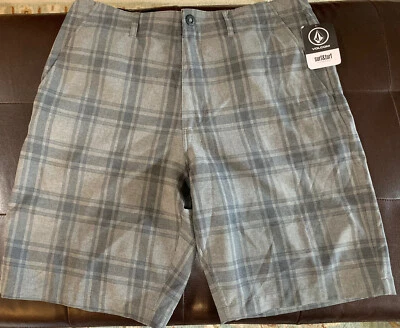 Volcom Surf & Turf Men’s Hybrid Shorts  Plaid 36x10 - Image 1 of 4