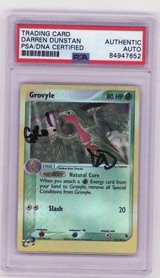 PSA Signed Darren Dunstan Pokémon Grovyle 32/109 EX Ruby & Sapphire - Image 1 of 2
