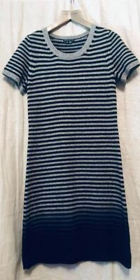 Mini suéter a rayas de cachemir negro gris THEORY para mujer talla S/P pequeño Foto 1 de 4