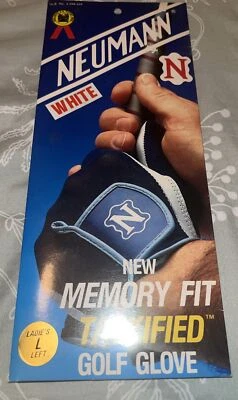 Golf Glove, Memory Fit Tackified , Ladies L,Neumann, White - Image 1 of 4