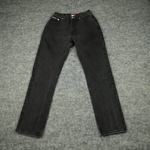 Vintage Tommy Hilfiger Jeans Womens 25X28 Black Denim Straight Leg Casual Ladies - Picture 1 of 17