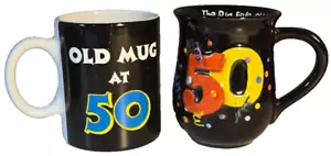 The Big Five-Ohh! Colorful 50 and Old Mug at 50 with Mirror Birthday Mug Set - Picture 1 of 5