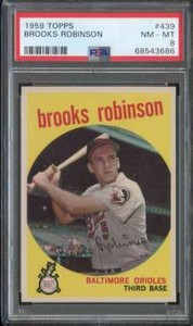 1959 TOPPS #439 BROOKS ROBINSON PSA 8 ORIOLES HOF