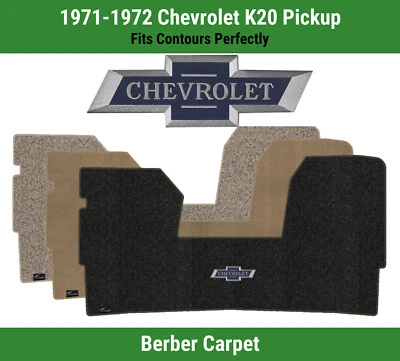 Lloyd Berber Front Carpet Mat for '71-72 Chevy K20 Pickup w/Centennial Bowtie - Imagem 1 de 4