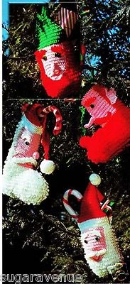Crocheted Christmas Santa or Elf Stocking Pattern-Loopy - Image 1 of 4