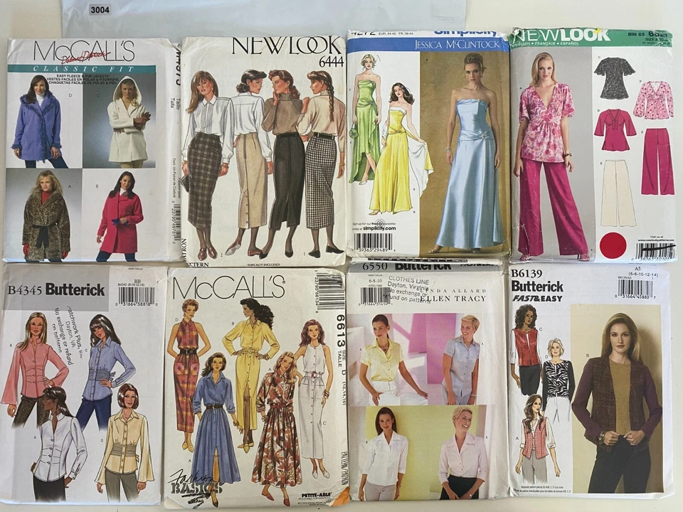 Lot 3004- Bulk Sewing Patterns 8 x Butterick McCalls Misses Small Size - image 1 of 1