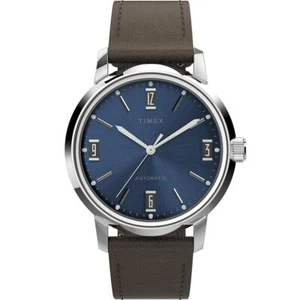 Automatisch Herrenuhr TIMEX MARLIN TW2V44500 Leder Braun Blau - Imagen 1 de 1
