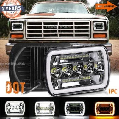 Faro LED cromado alto-bajo DRL señal de giro Fit Ford F-150 F-250 F-350 1978-1986 Foto 1 de 4