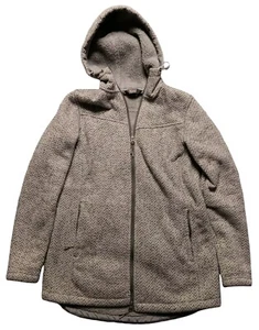 Natural Reflections Sherpa Lined Hooded Knit Coat Gray Womens Size Small - Picture 1 of 3