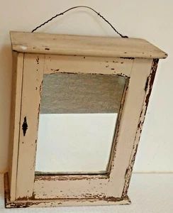 Vintage Antik Primitiv Holz Badezimmer Medizin Schrank Waschtisch Rustikal 21x17x7 - Bild 1 von 2