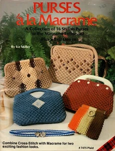 Plaid #7475 PURSES 'a la MACRAME' 16 Stylish Designs Macrame' Pattern Booklet - Picture 1 of 2
