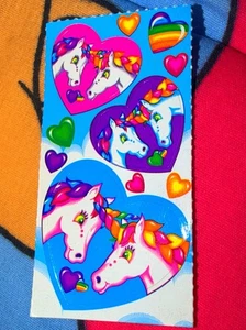 Vintage Lisa Frank Aufkleber Einhorn - Bild 1 von 2