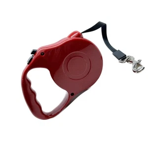 Retractable Dog Leash 16ft Nylon Belt 2 Release Buttons 45 lbs Red ABS - Picture 1 of 2