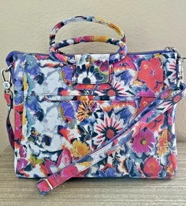 Bolso/bross bandolera mediano vintage Hobo Sheila de cuero cepillado rosa/floral lavanda - Imagen 1 de 13