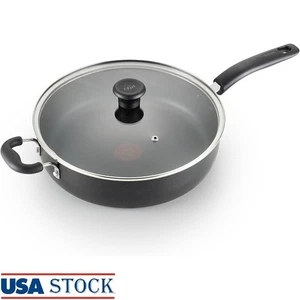 Specialty Nonstick Sauté Pan W/ Glass Lid 5Qt Jumbo Cooker Easy Cleanup New - Picture 1 of 8
