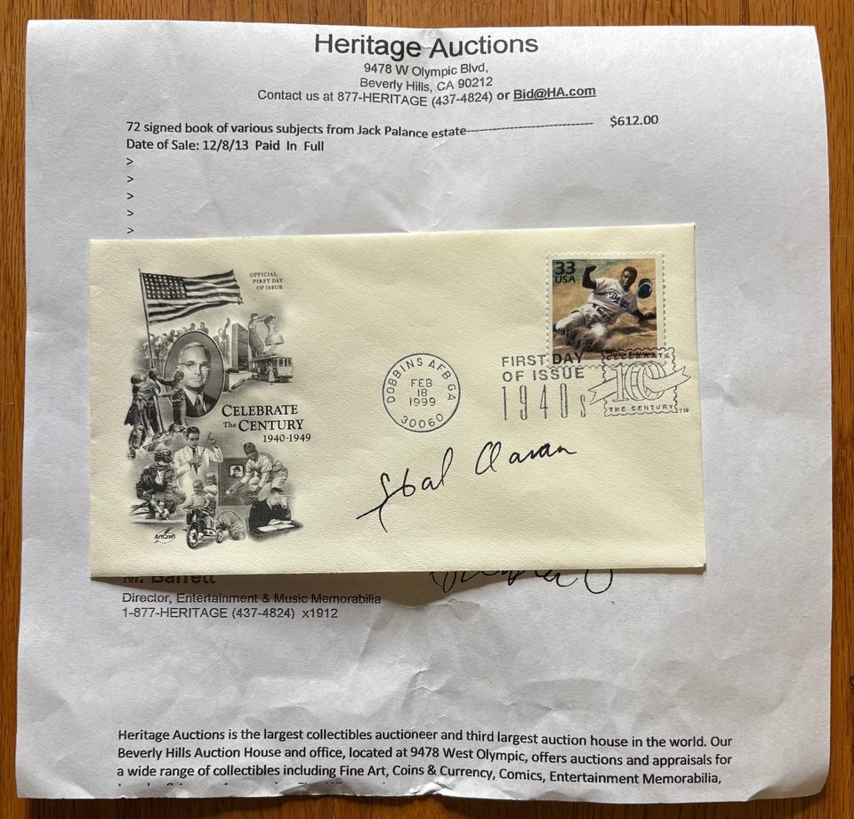 HANK AARON AUTOGRAPHED "JACKIE ROBINSON" FIRST DAY ISSUE 1999 CELEBRATE FDC - Image 1 of 2