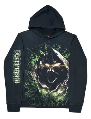 Sudadera con Capucha De Colección Y2K Banda de Metal Perturbado Estampado Completo AOP Rara Talla XL Foto 1 de 4