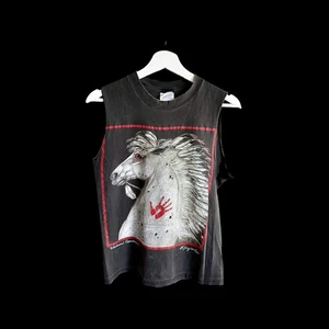 Damen Bk England Appaloosa Pferd Cutoff Shirt Gr. Small ärmellos distressed - Bild 1 von 8