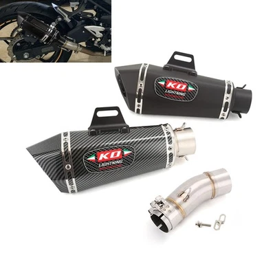 Modified Exhaust Mid Pipe Muffler Tips For Kawasaki Ninja 400 250 Z400 2017-2025 - image 1 of 4