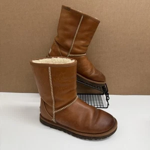Ugg Brown Leather? Boots UK 4.5 - Picture 1 of 16
