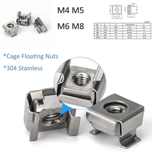 Käfigmuttern M4 M5 M6 M8 Für Rackschiene Befestigungs Käfigmutter A2 Edelstahl - Picture 1 of 5